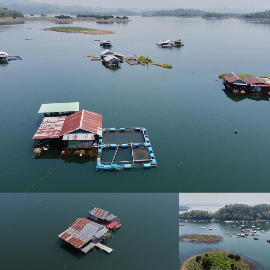 Floating Fishing Lake Village Aerial