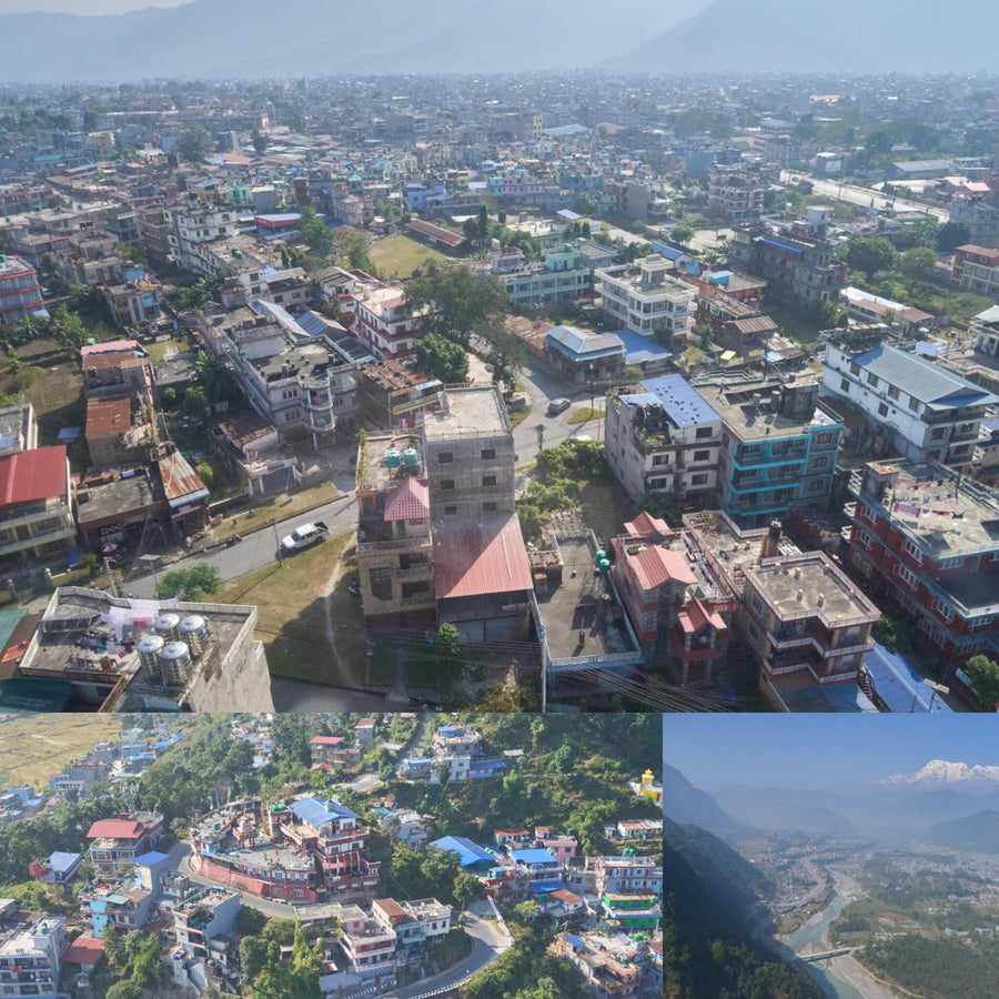 Nepalese Town Helicopter Views