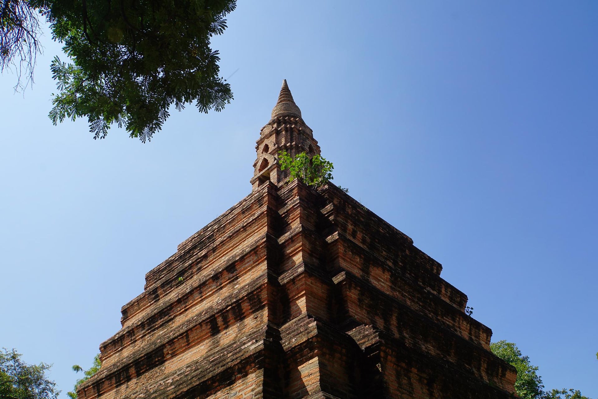 Brick Pagoda With a Pool