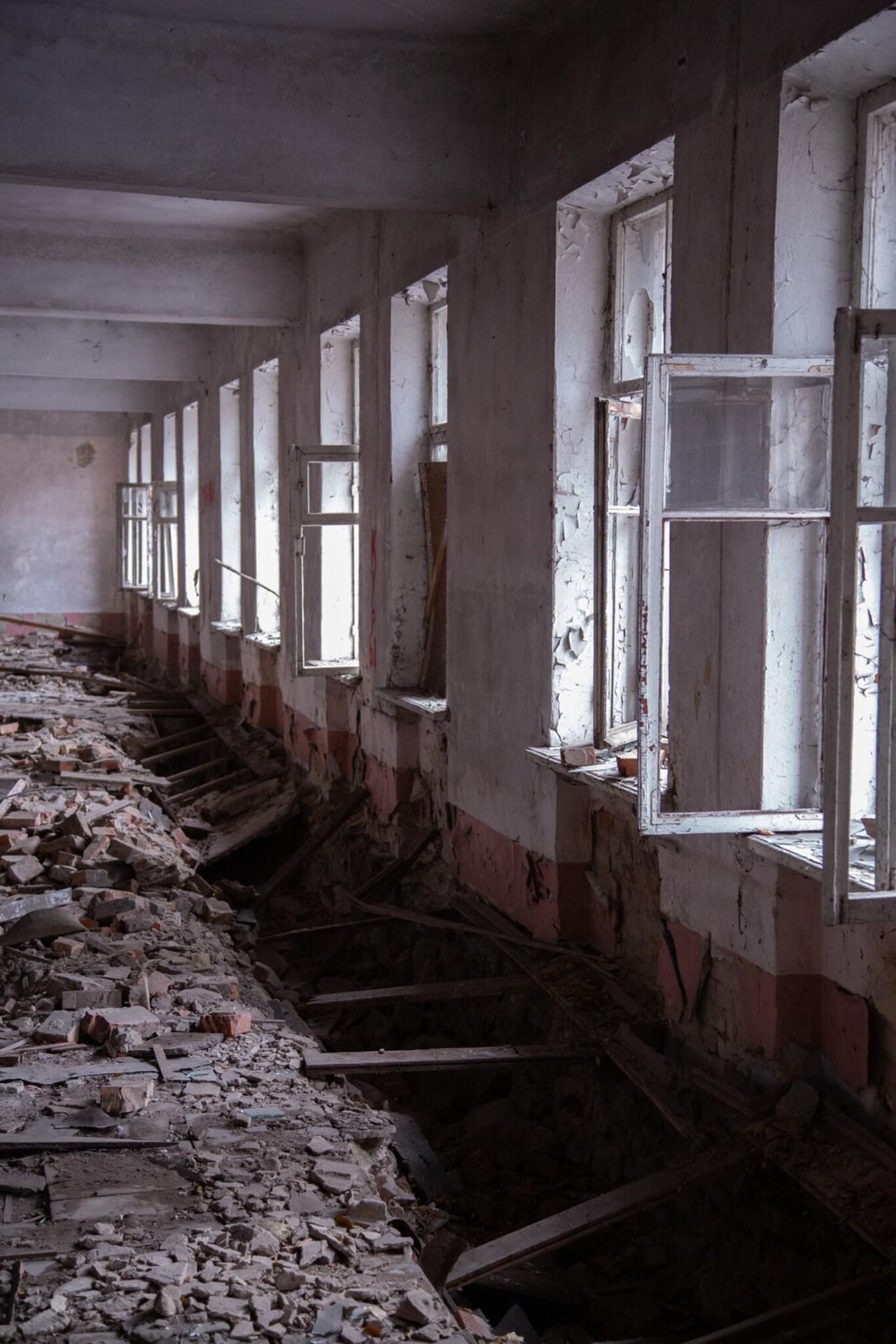 Soviet Abandoned Brick Buildings in Winter