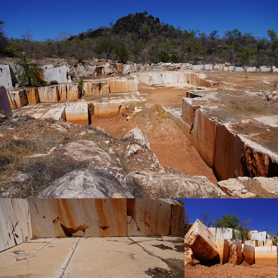 Abandoned Marble Quarry Cracked Mud Filled