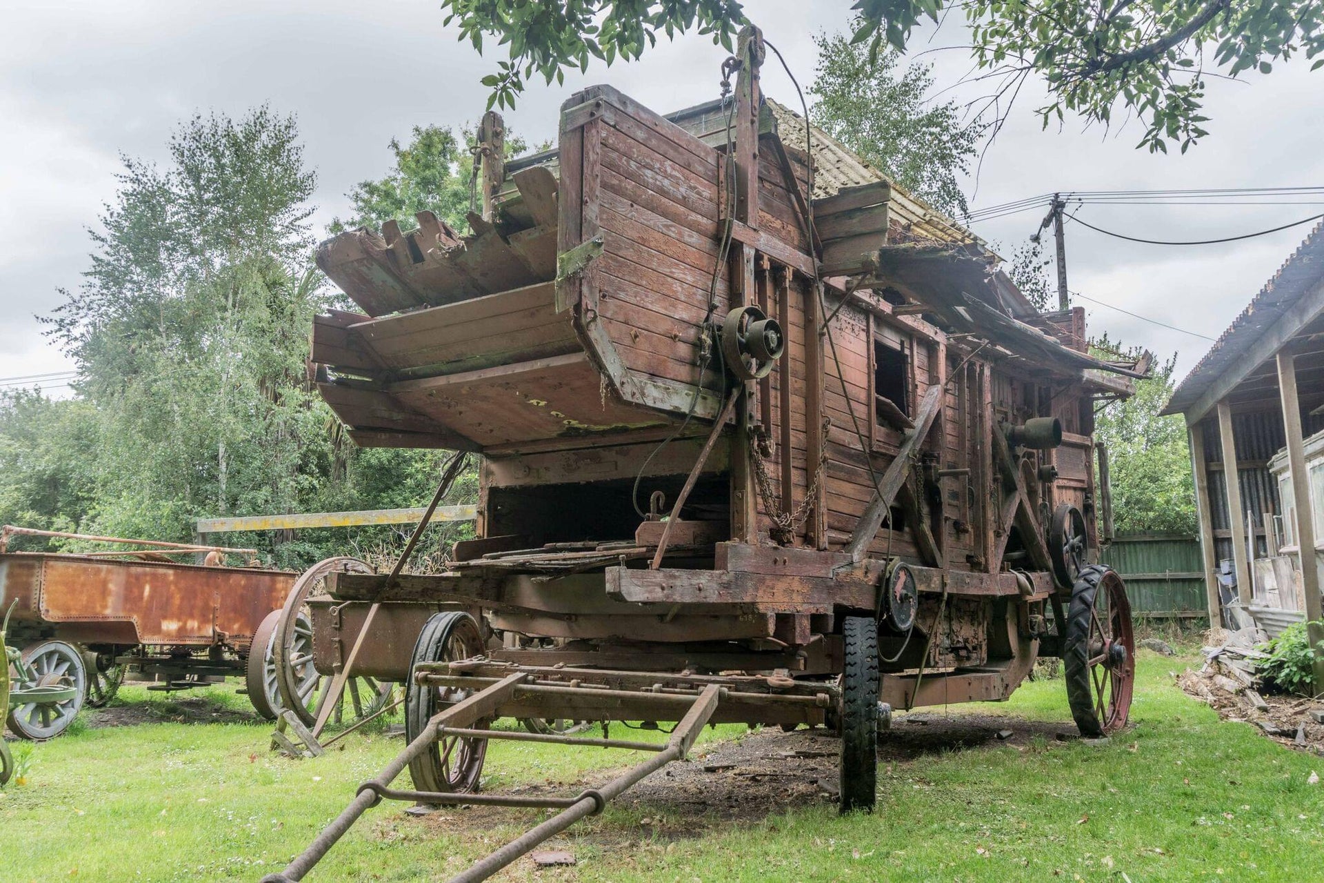 Abandoned Wooden Threshing Machine