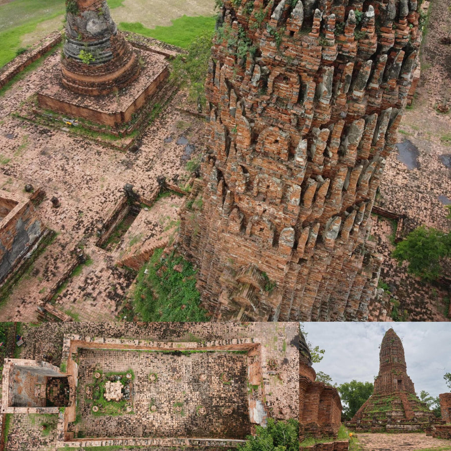 Overgrown Ruined Red Brick Buddhist Temple