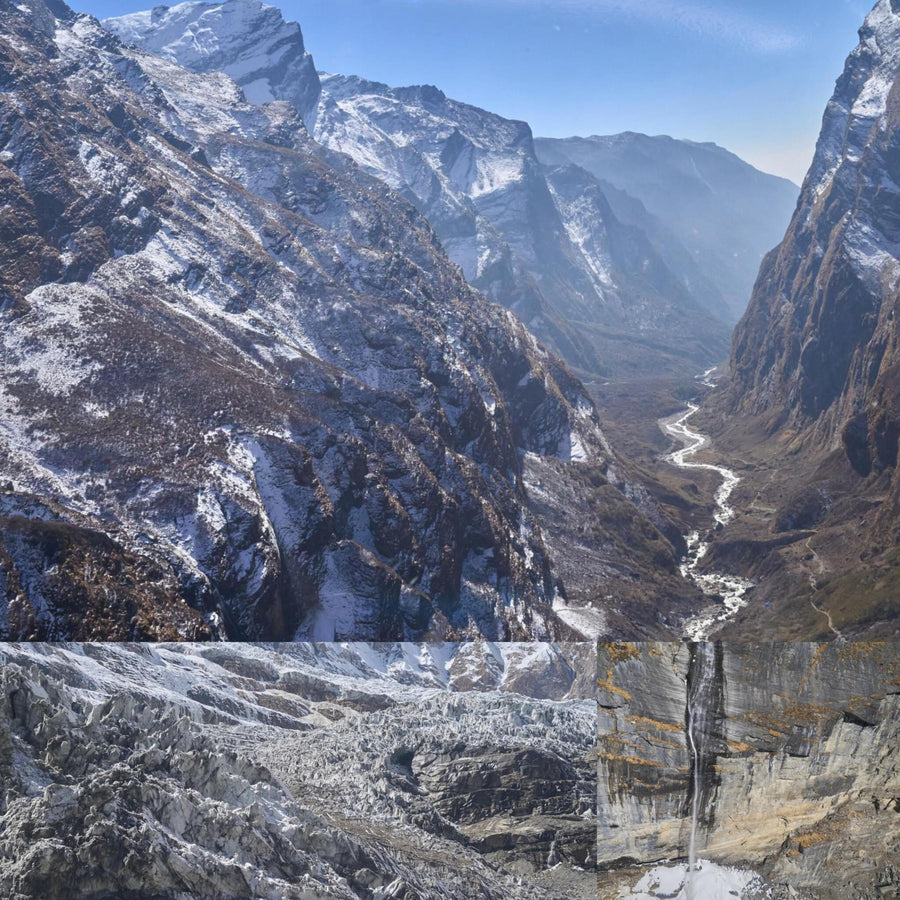 Himalayan Mountain Range Helicopter View