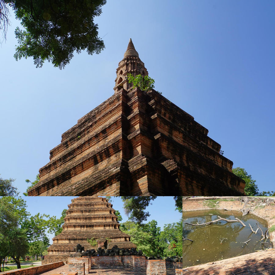 Brick Pagoda With a Pool