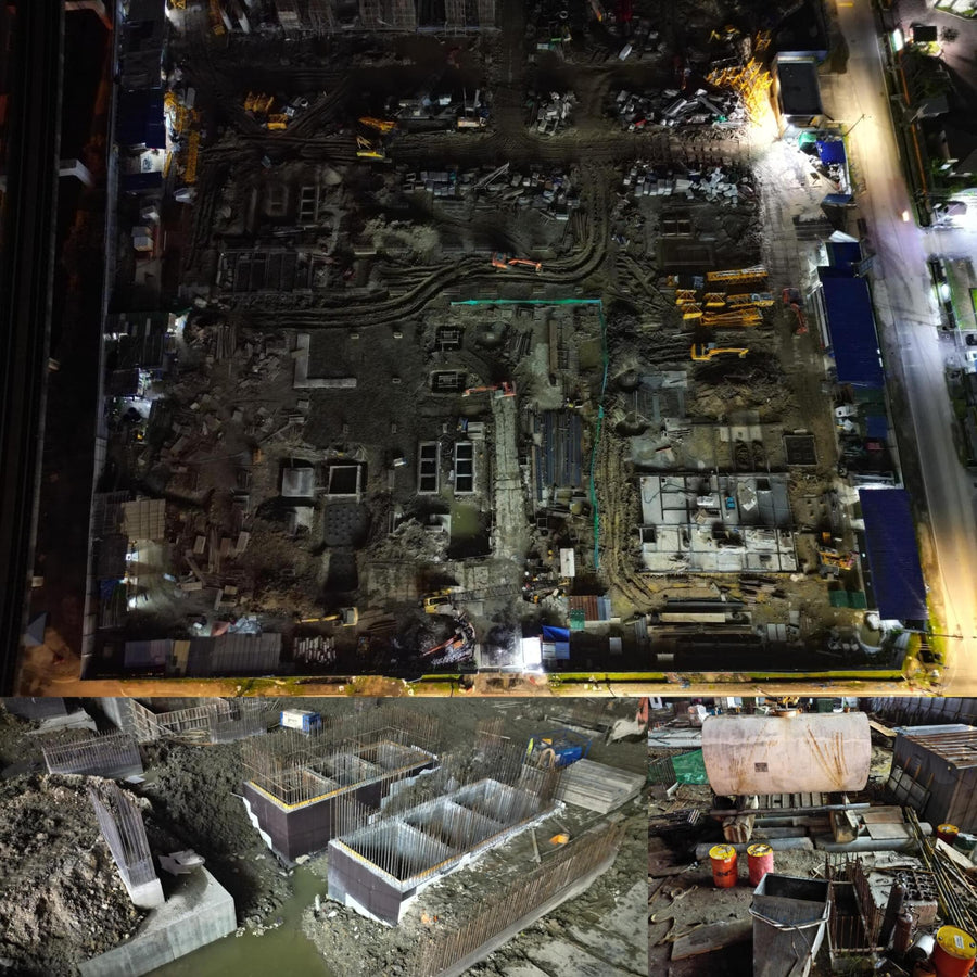 Malaysian Construction Site at Night