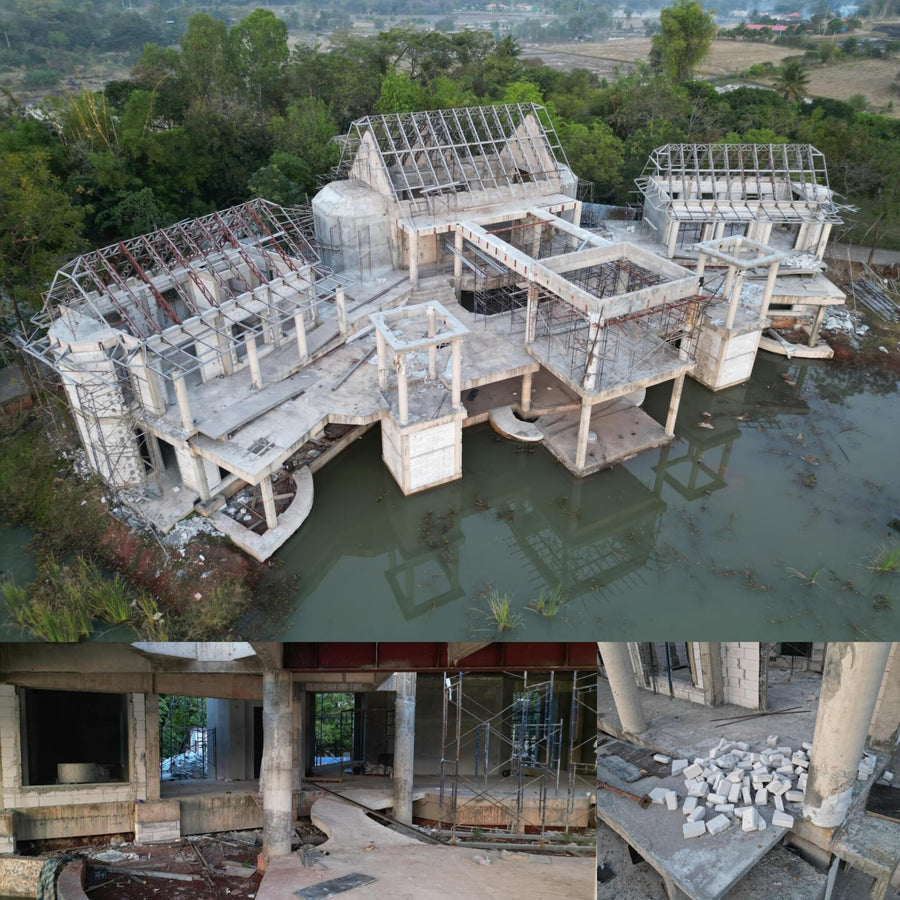 Abandoned Lake Side Mansion Construction